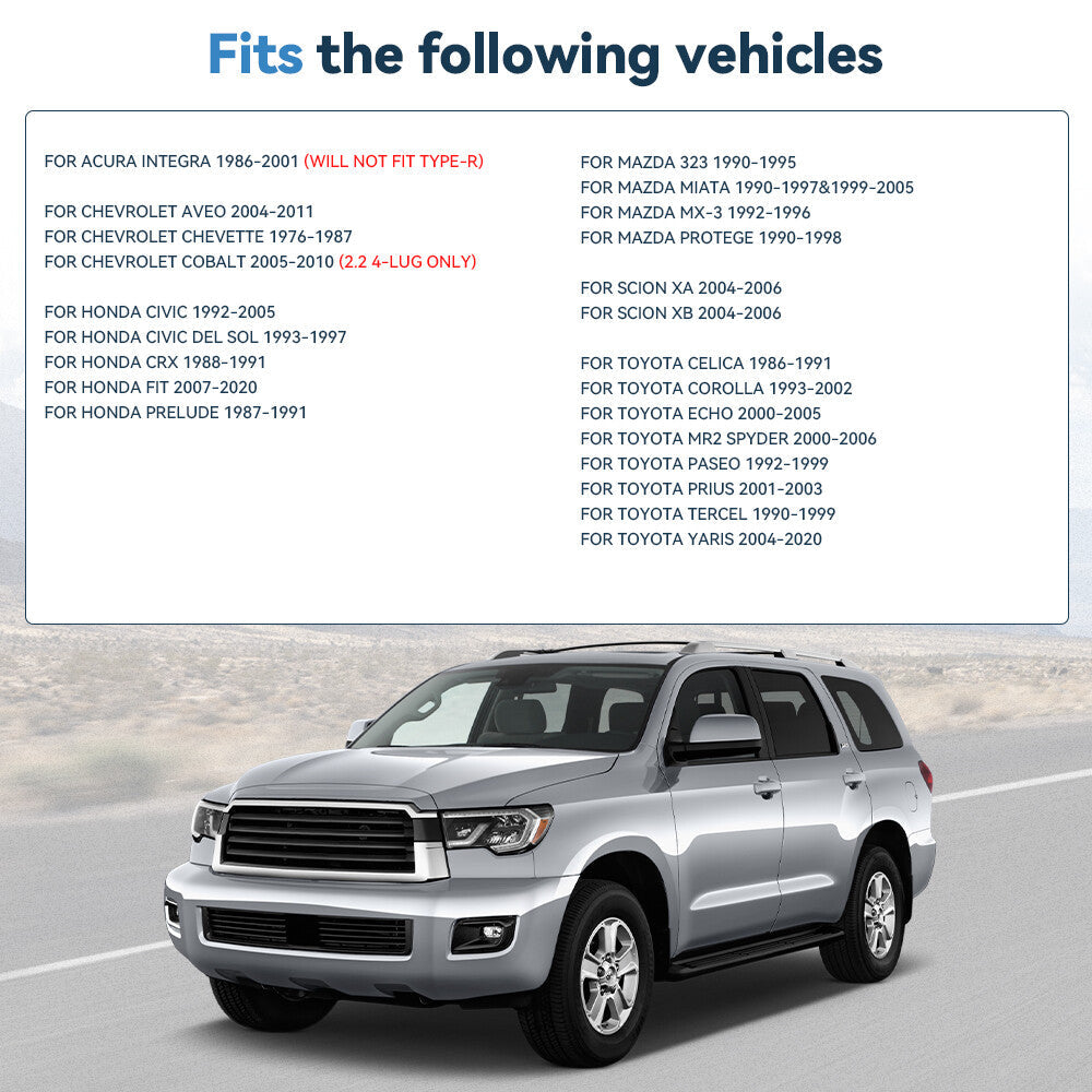 2Pcs 1" 25mm 4x100 Wheel Spacers For Toyota Corolla Echo Mazda Miata Honda Civic 6B93BC-57