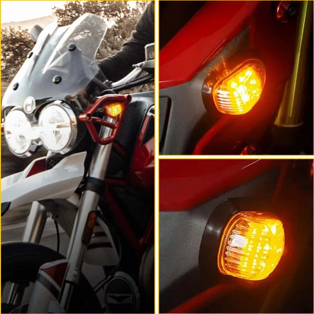 LED Turn Signal Indicator Light Amber Blinker Flush Mount Universal Motorcycle 6B93BC-57