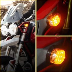 LED Turn Signal Indicator Light Amber Blinker Flush Mount Universal Motorcycle 6B93BC-57