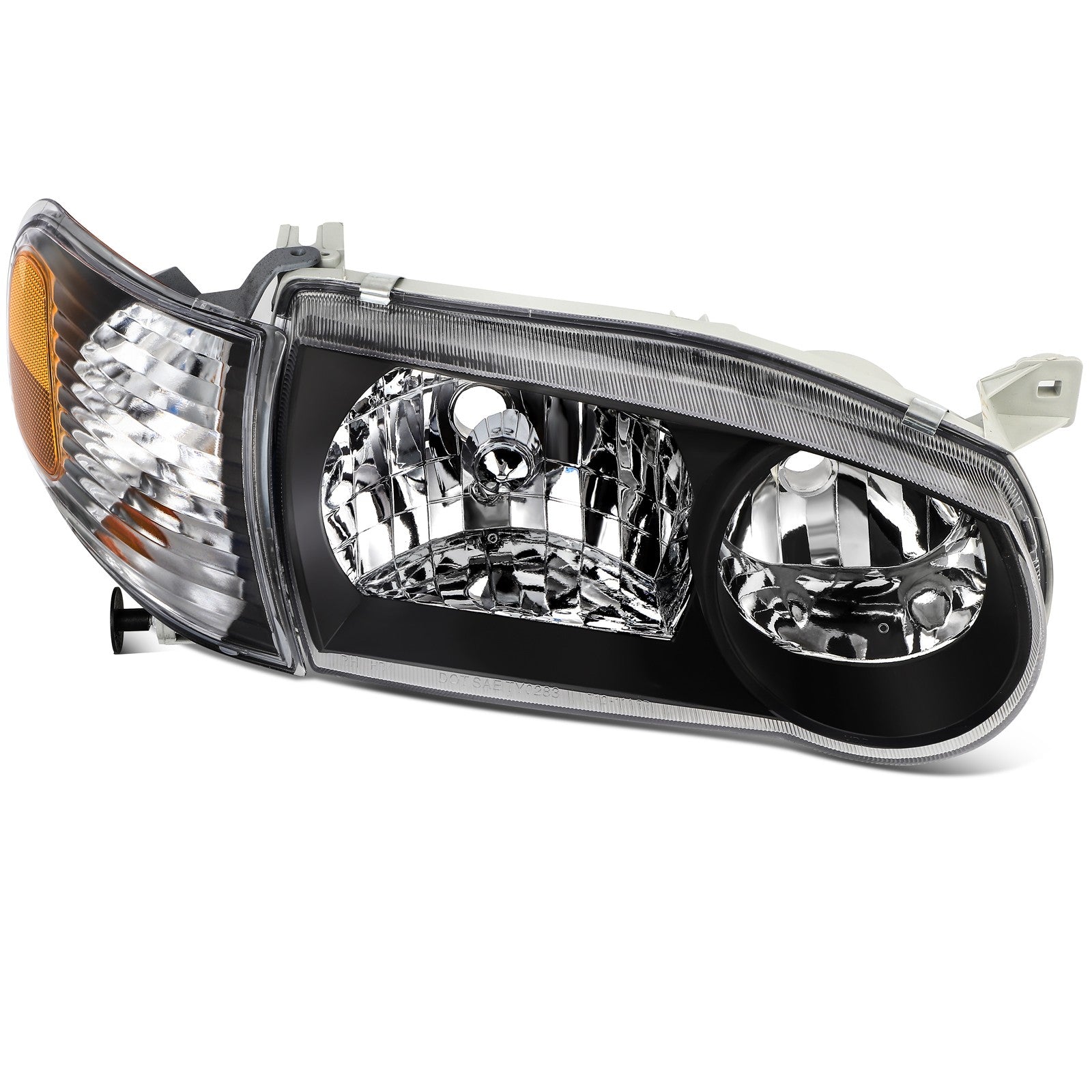 Pair Halogon Headlights Assembly For 2001-2002 Toyota For Corolla Black Amber KOEEP