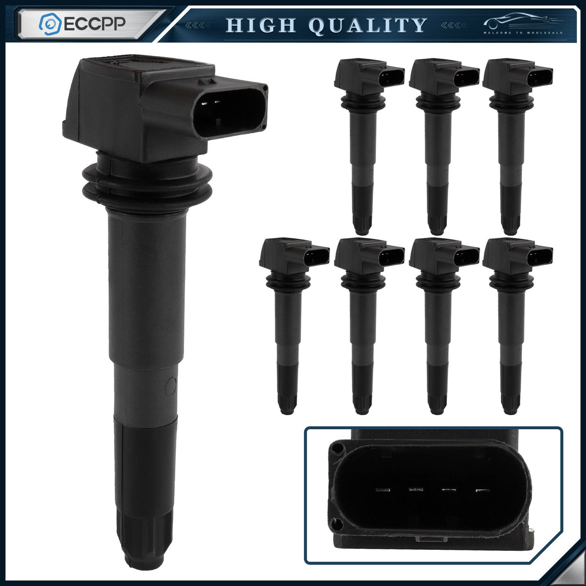 ECCPP 8 Ignition Coils For 2003 2004 2005 2006 Porsche Cayenne 4.5L V8 6B93BC-57