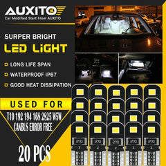 20X Error Free T10 W5W 194 168 2825 LED Interior Wedge Plate Light Bulb EOA 6B93BC-57