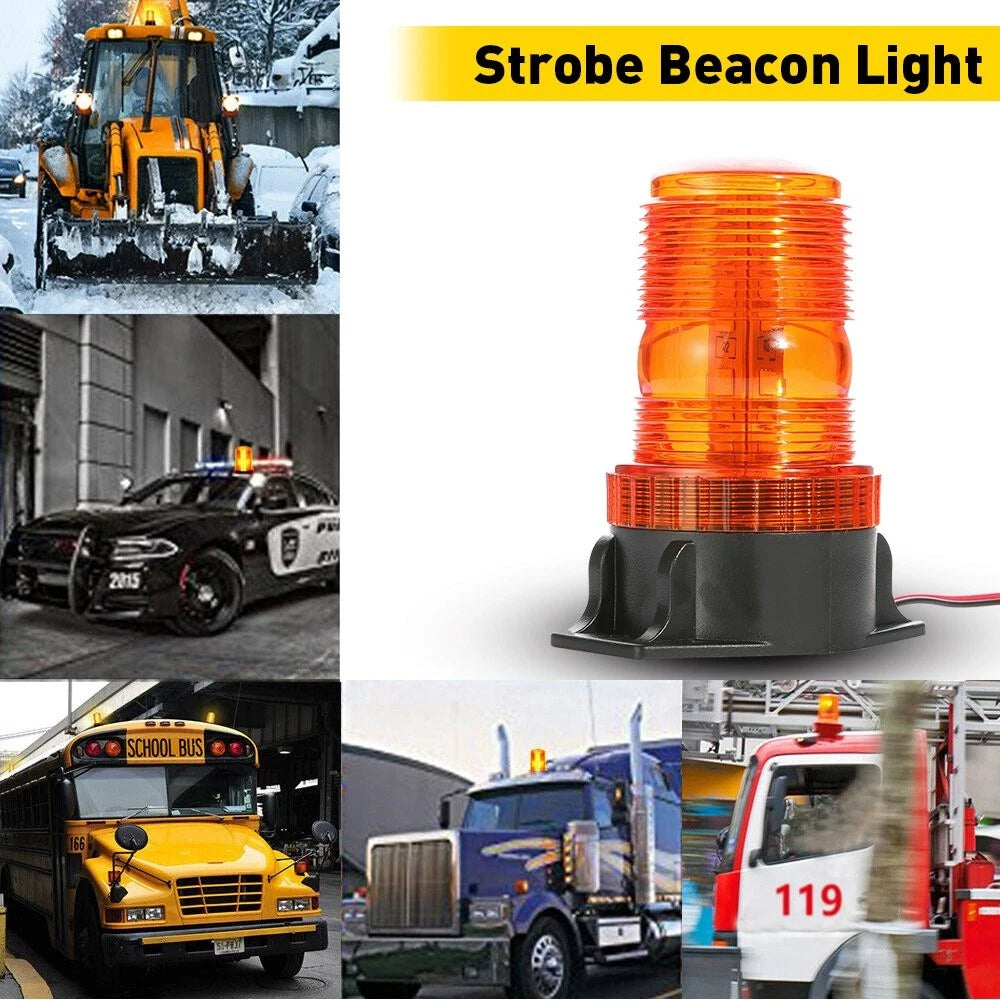 Amber Rotating 30LED Strobe Light Rooftop Flash Beacon Emergency Warning 12V-24V 6B93BC-57