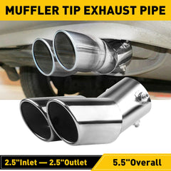 Car Dual Exhaust Pipe Tail Muffler Tip Auto Accessories Replace Chrome Tips EOA 6B93BC-57