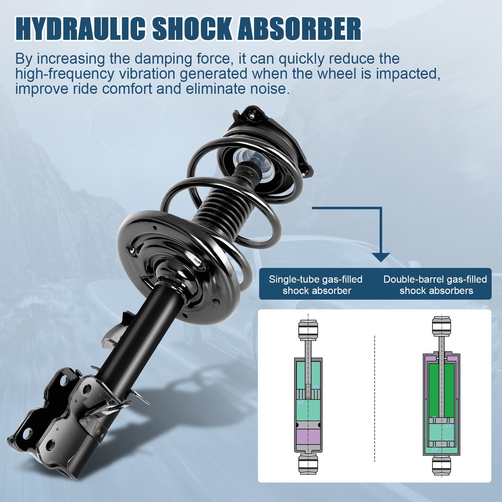 2PCS Front Complete Shocks Struts Spring Set For Nissan Quest Van 2011 2012-2017 6B93BC-57