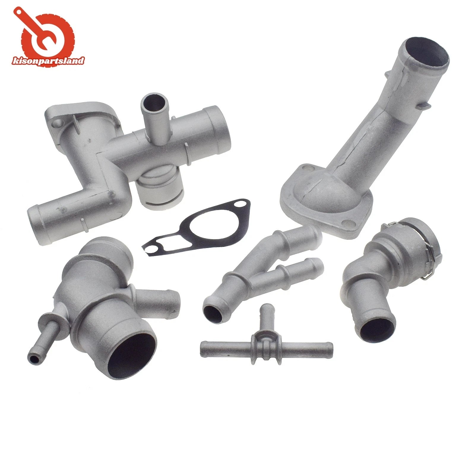 6PCS Aluminum Coolant Flange Upgrade Kit For VW Golf MK4 Jetta GTI 1.8T 2000-05 6B93BC-57