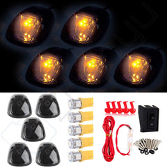 5pcs 264145BK Smoke Top Cab Marker Light+158 5050 Amber LED for Dodge Ram 6B93BC-57