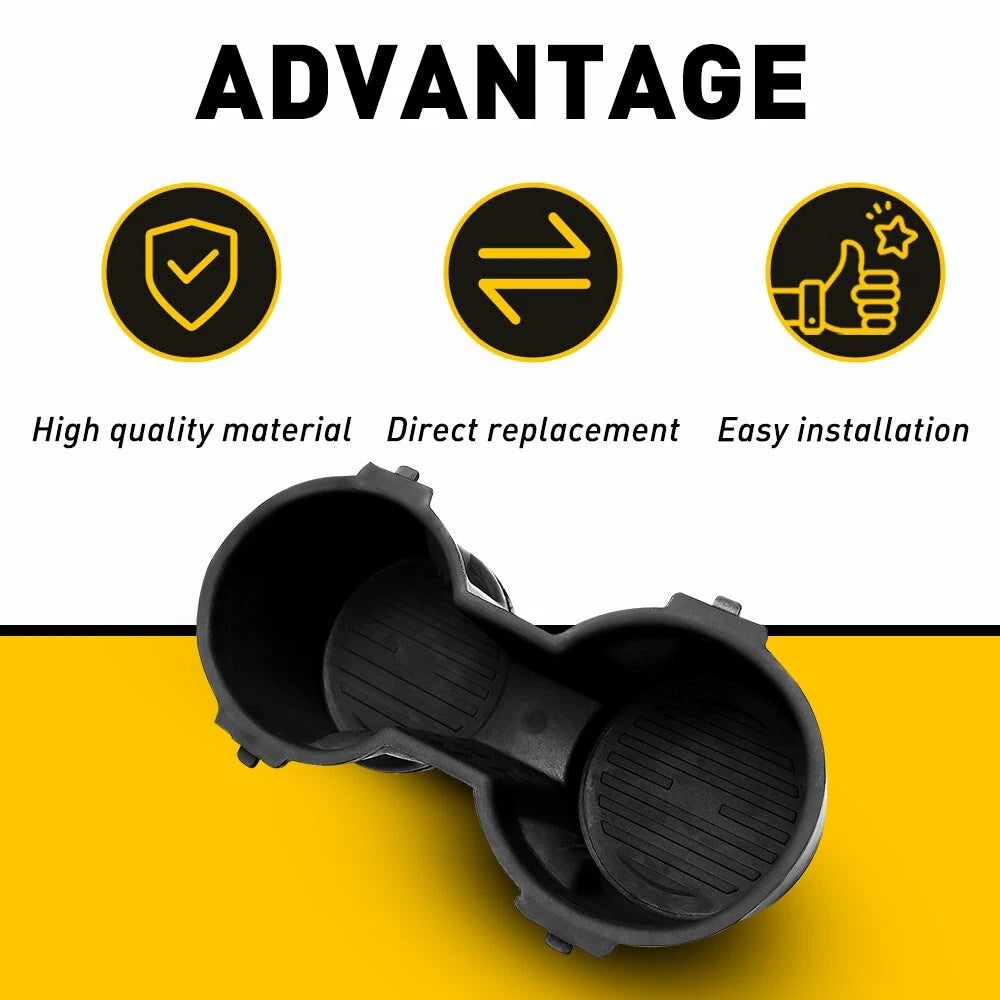 Front Seat Dual Cup Holder Rubber Insert FIT FOR 2015-2017 Ford F-150 BLACK EOA 6B93BC-57