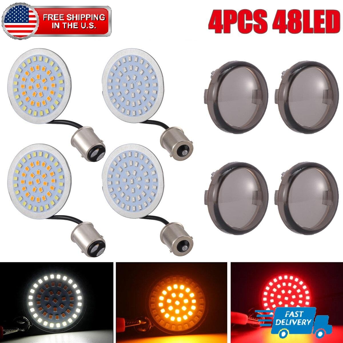 4PCS LED Turn Signal Lights for Harley Softail Dyna Sportster  Touring Tri Glide