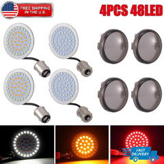 4PCS LED Turn Signal Lights for Harley Softail Dyna Sportster  Touring Tri Glide