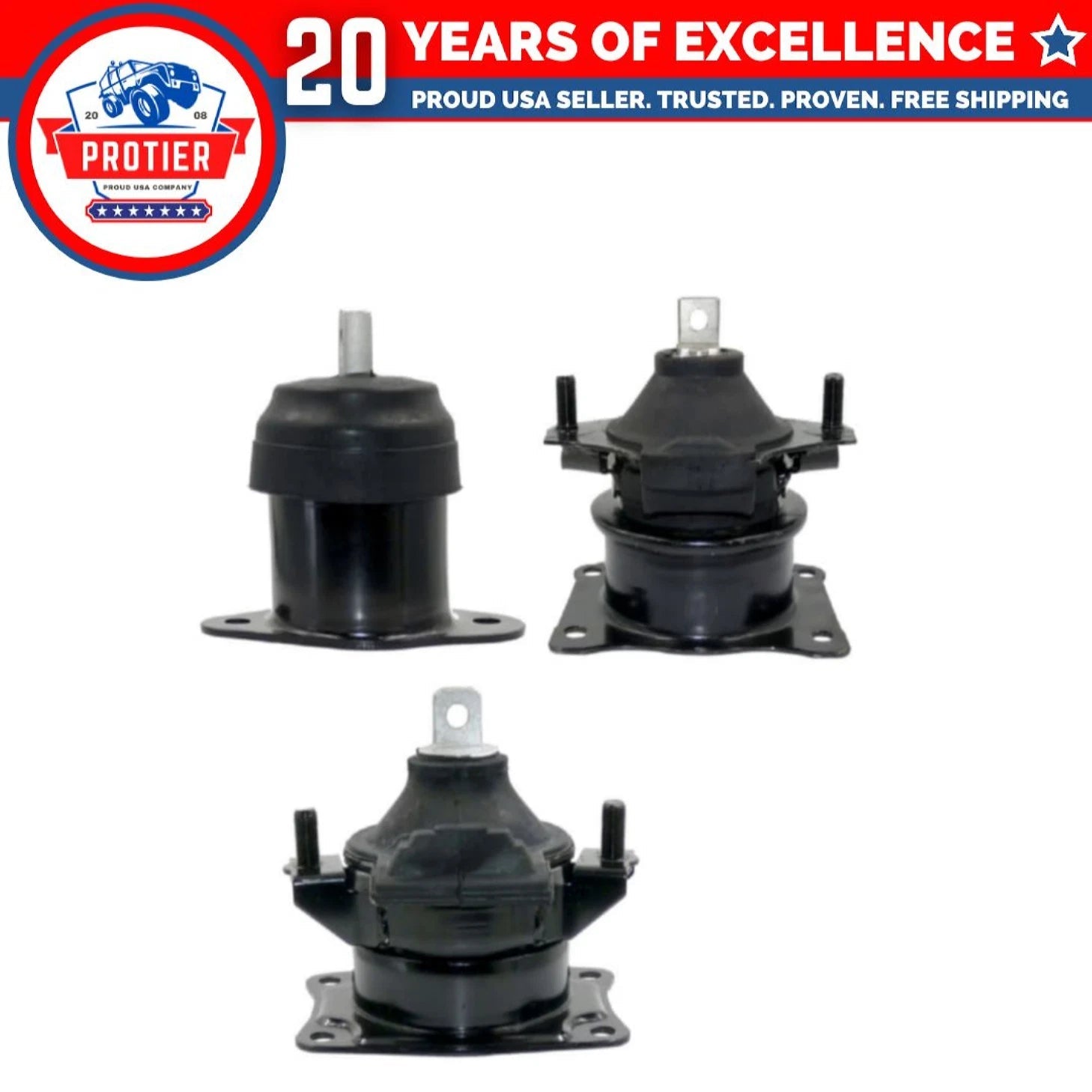 Front & Rear Motor Mount Set 3PCS for 2004 - 2008 Acura TSX 2.4L for Auto Trans 6B93BC-57
