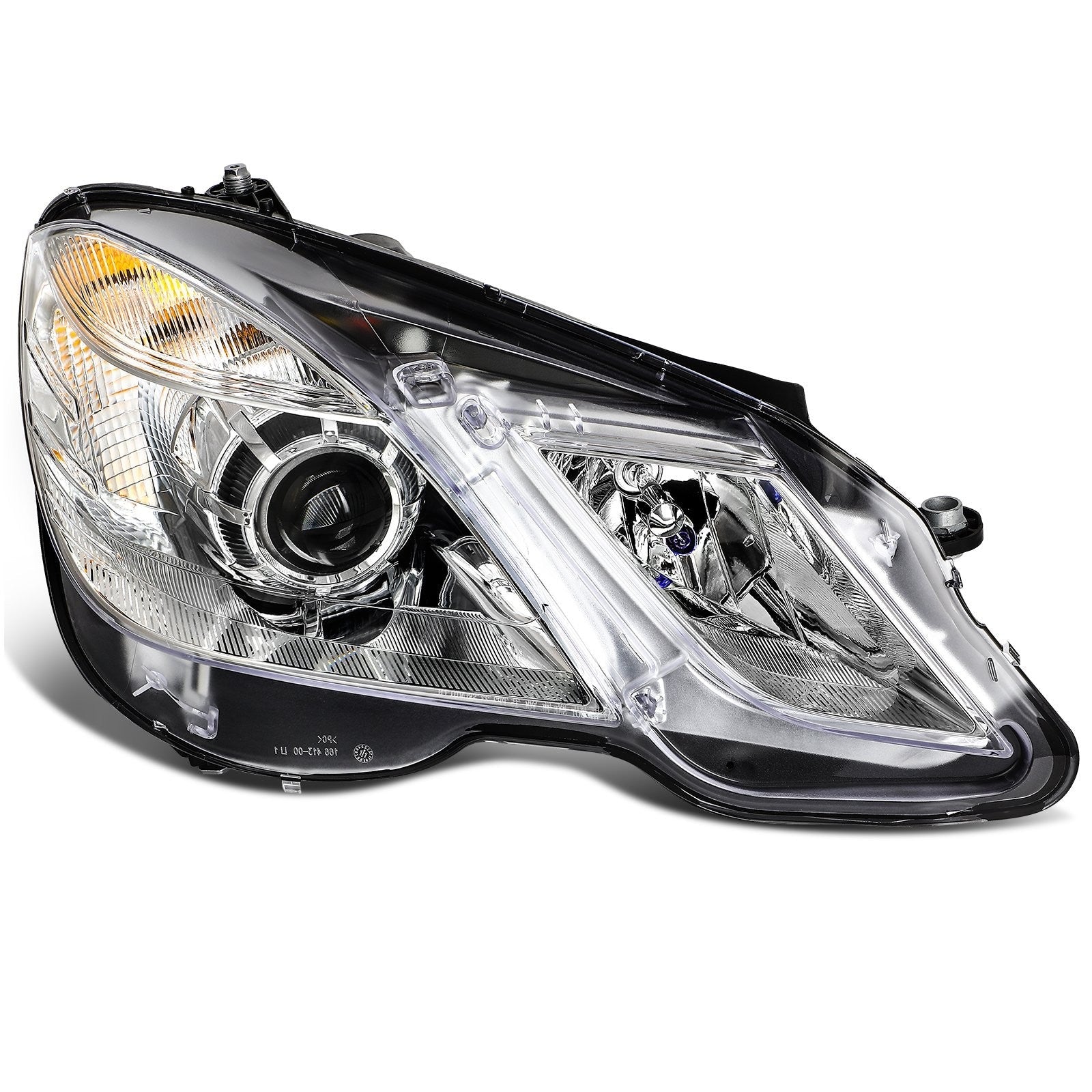 Pair Headlights Assembly For 2010-2013 Mercedes-Benz E350 E400 E550 Chrome Amber 6B93BC-57