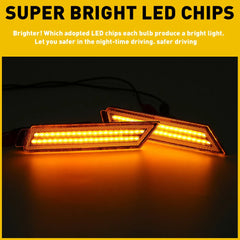 FOR 2010-2015 CHEVY CAMARO FRONT LED SIDE MARKER LIGHT BUMPER LAMPS SMOKED AMBER 6B93BC-57