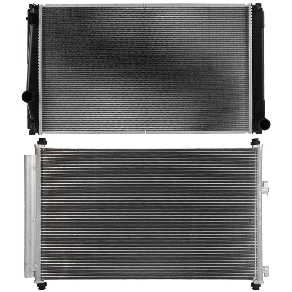 Aluminum Radiator & AC Condenser Cooling Kit For 2006-2011 2012 Toyota RAV4 6B93BC-57
