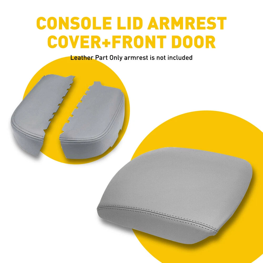 For 2009-2015 Honda Pilot Front Door Armrest & Center Console Lid Cover Leather 6B93BC-57