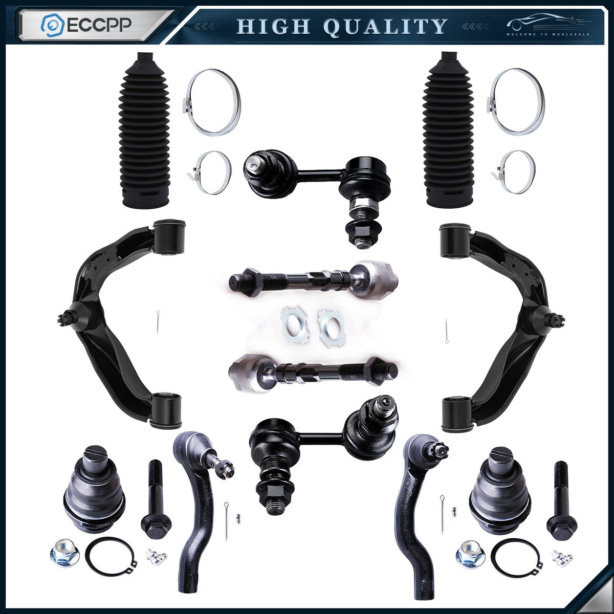 Front Upper Control Arm Ball Joint Tie Rods For 2005-2019 NISSAN FRONTIER XTERRA 6B93BC-57