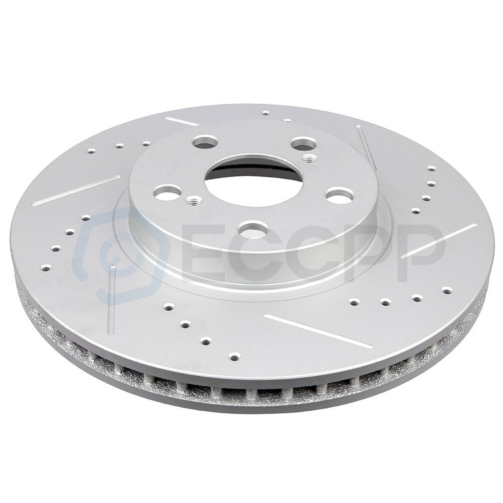 Front Brake Rotor And Pads For Toyota for Corolla 2003-2008 Drilled Slotted 6B93BC-57