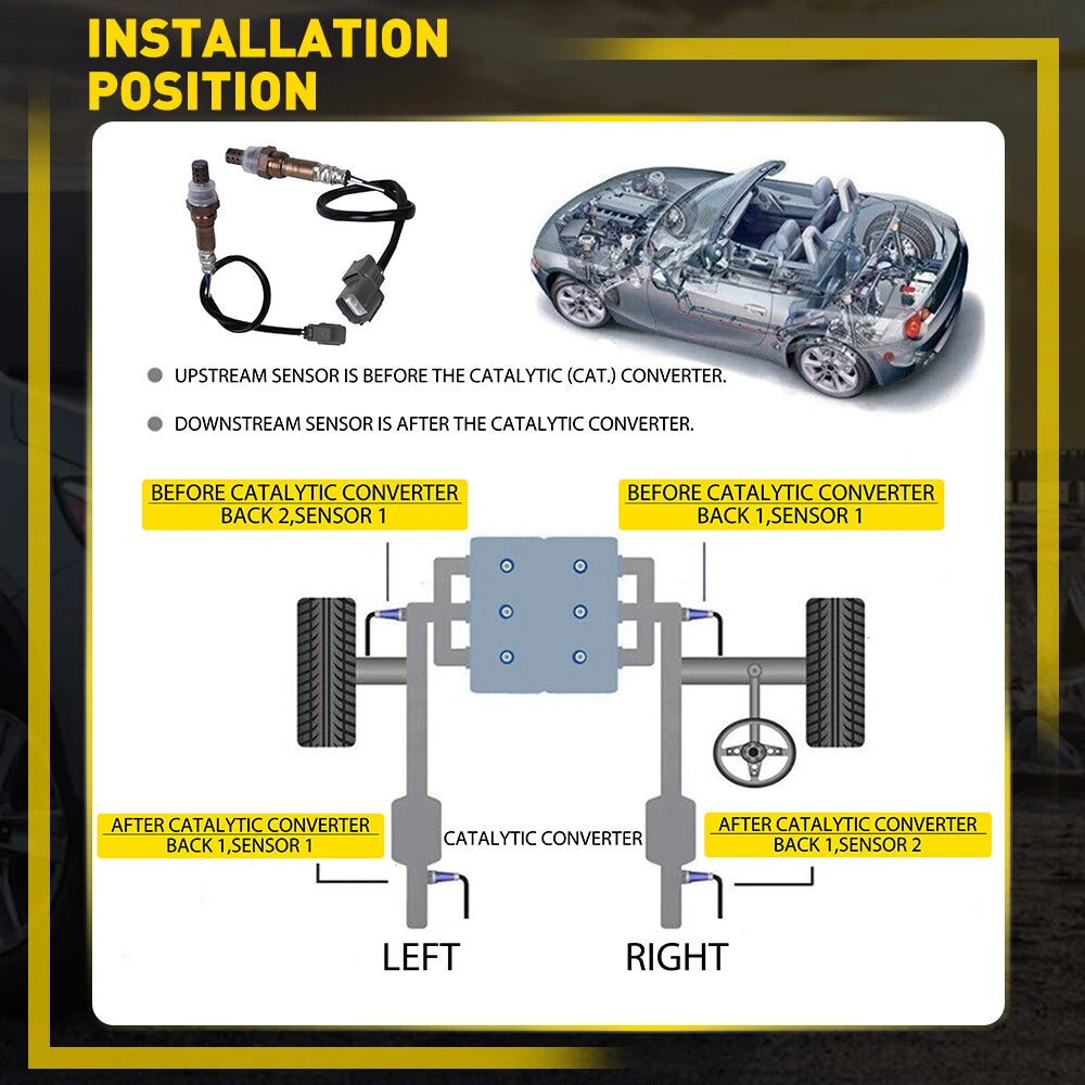 For 96-00 Honda Civic D16Y7 1.6L Engine Oxygen O2 Upstream Sensor Downstream 2X 6B93BC-57