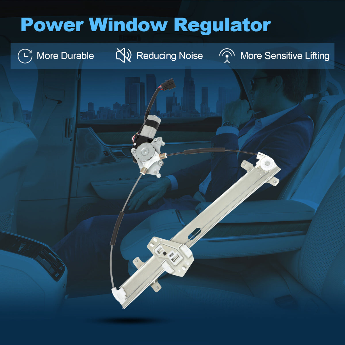 For 2003-2007 Honda Accord Sedan Front Driver Side Window Regulator with Motor