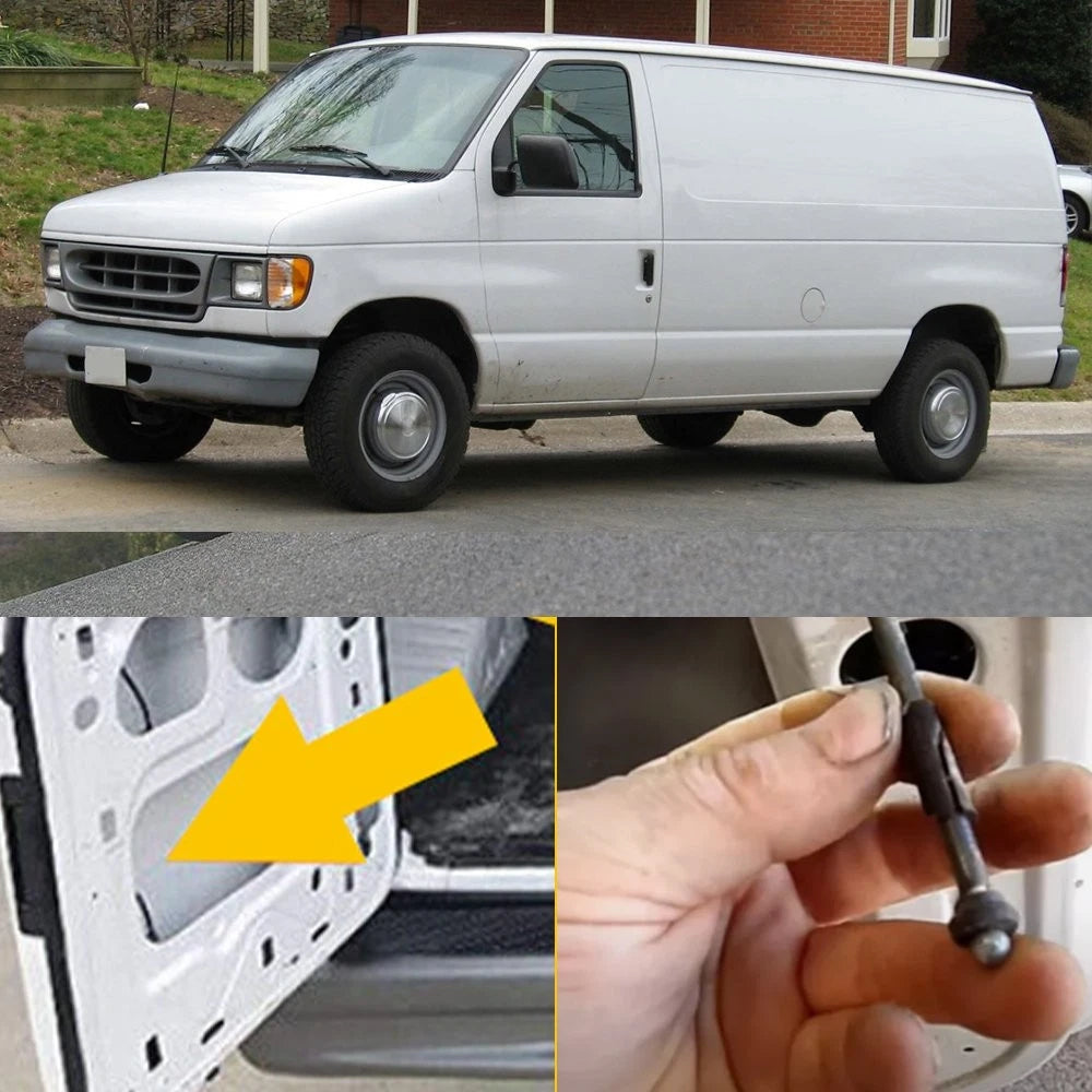 Rear Left Cargo Door Upper&Lower Latch Release Cable Kit for Ford E150 250-450 6B93BC-57
