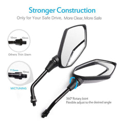 Pair 7/8" Motorcycle Rear View Side Mirrors For Suzuki Honda ATV Bike Handle Bar