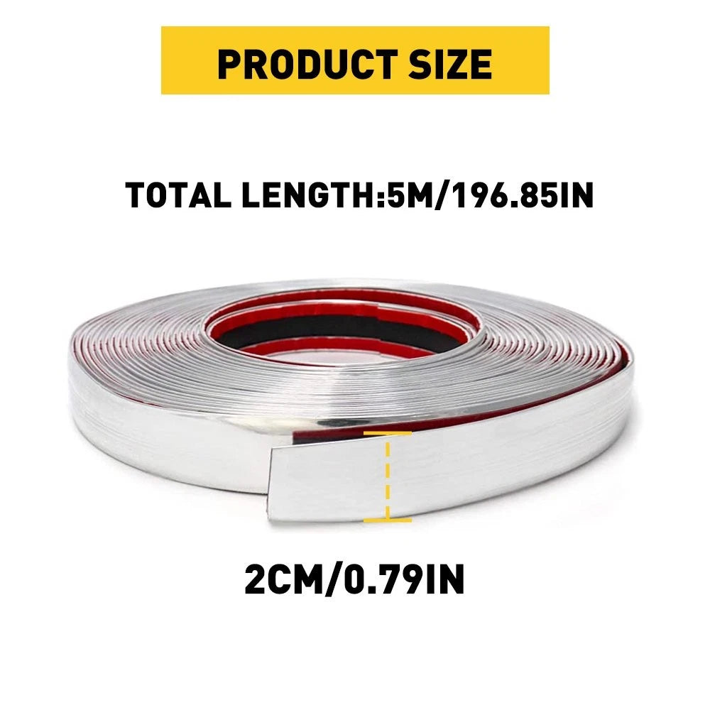 Car Chrome Moulding Trim Strip Door Guard Protector for 0.8inchx16ft Cars Trucks 6B93BC-57