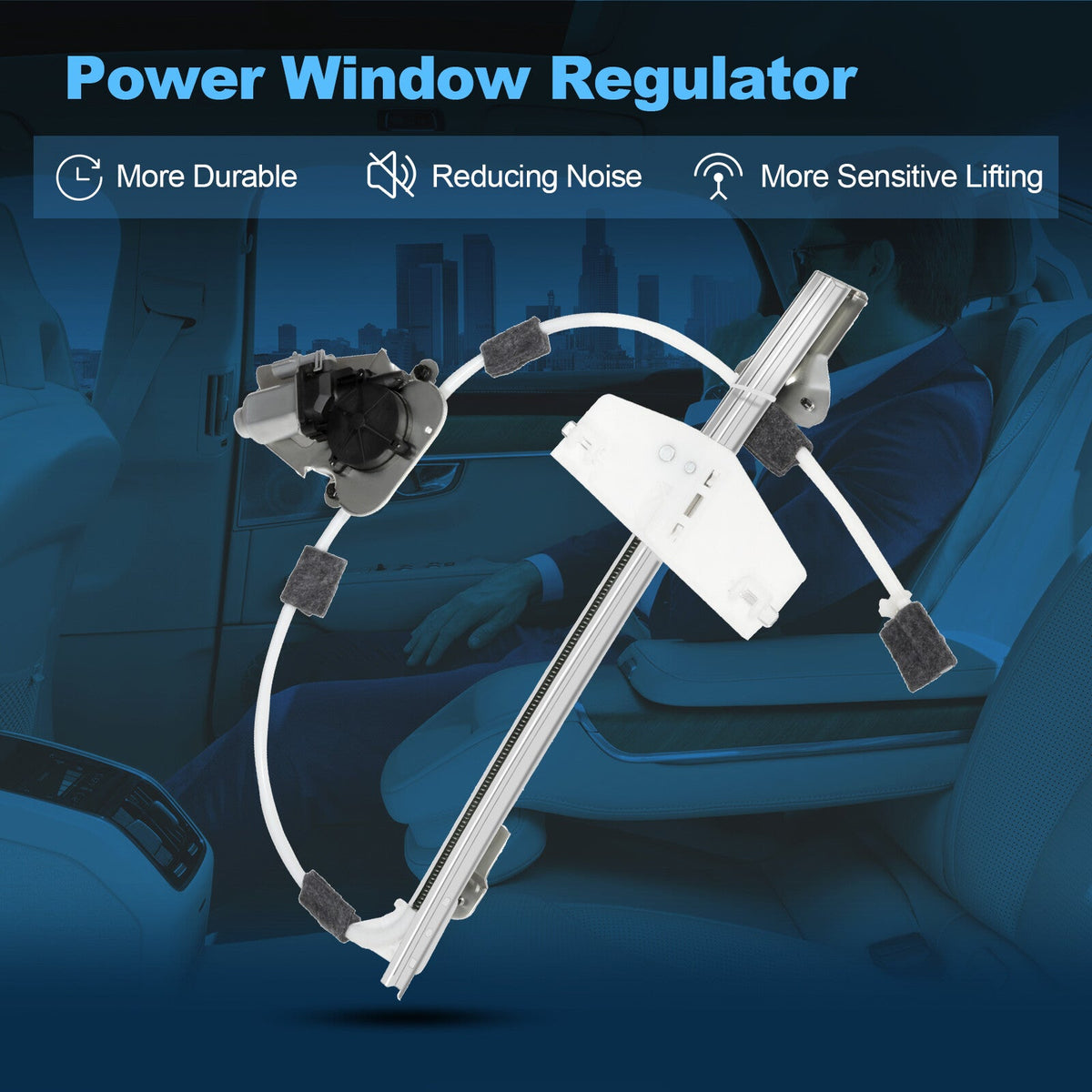 For 2002-06 Jeep Liberty Front Passenger Side Power Window Regulator W/ Motor 6B93BC-57