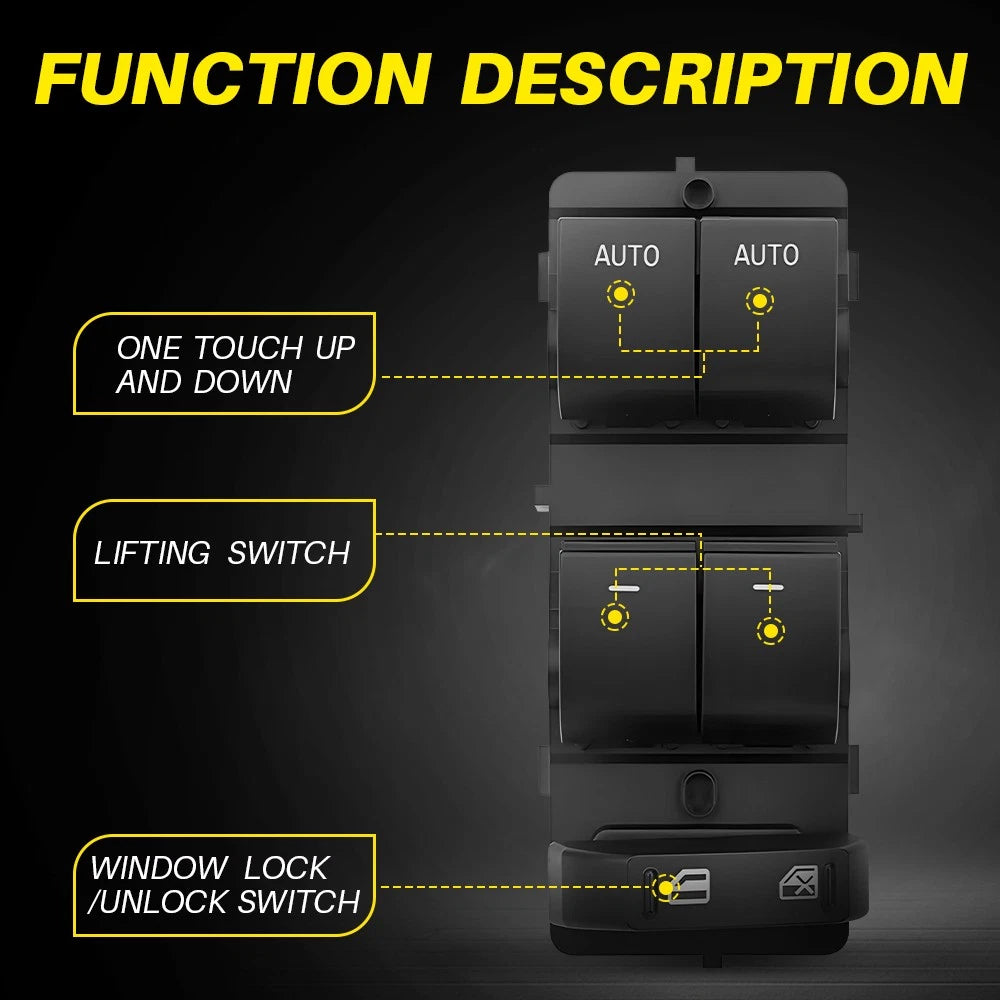 Power Window Control Switch Button for 2011-2014 Ford F-150 BL3Z14529BA DWS1584B 6B93BC-57