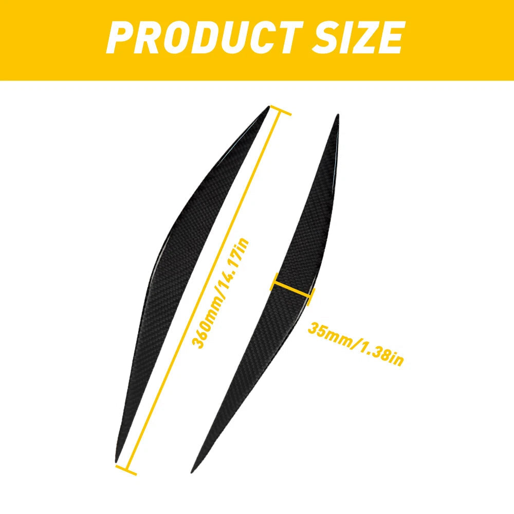 For 2013-2019 BMW 3 Series Glossy Black Headlight Eyelid Eye Lid Cover Eyebrows 6B93BC-57