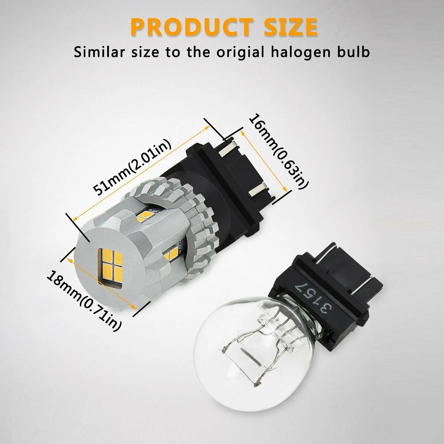 AUXITO 3157 3156 LED 3020-SMD 6000K White Backup Tail Reverse Light DRL Bulbs EA AUXITO