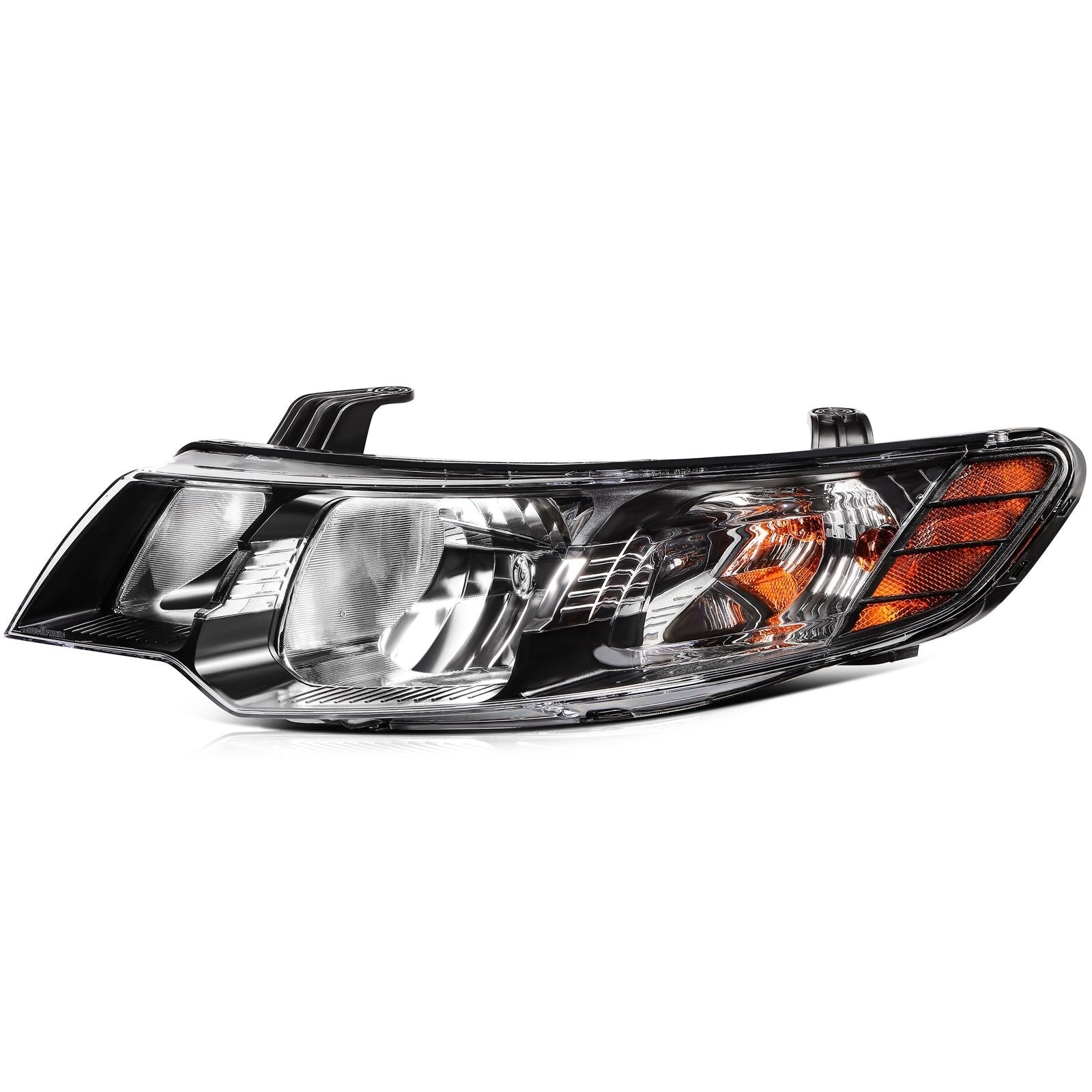 Pair Halogon Headlights Assembly For 2010-2013 Kia Forte 2.0L 2.4L Black Amber 6B93BC-57