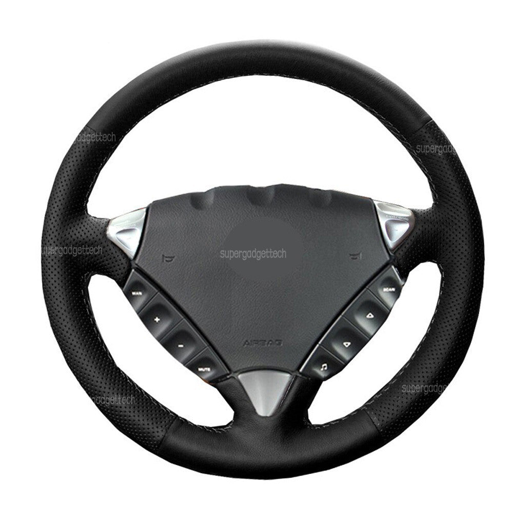 Steering Wheel Wrap For Porsche Cayenne S 03-10 Black Perforated Leather Cover