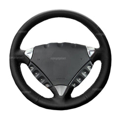 Steering Wheel Wrap For Porsche Cayenne S 03-10 Black Perforated Leather Cover