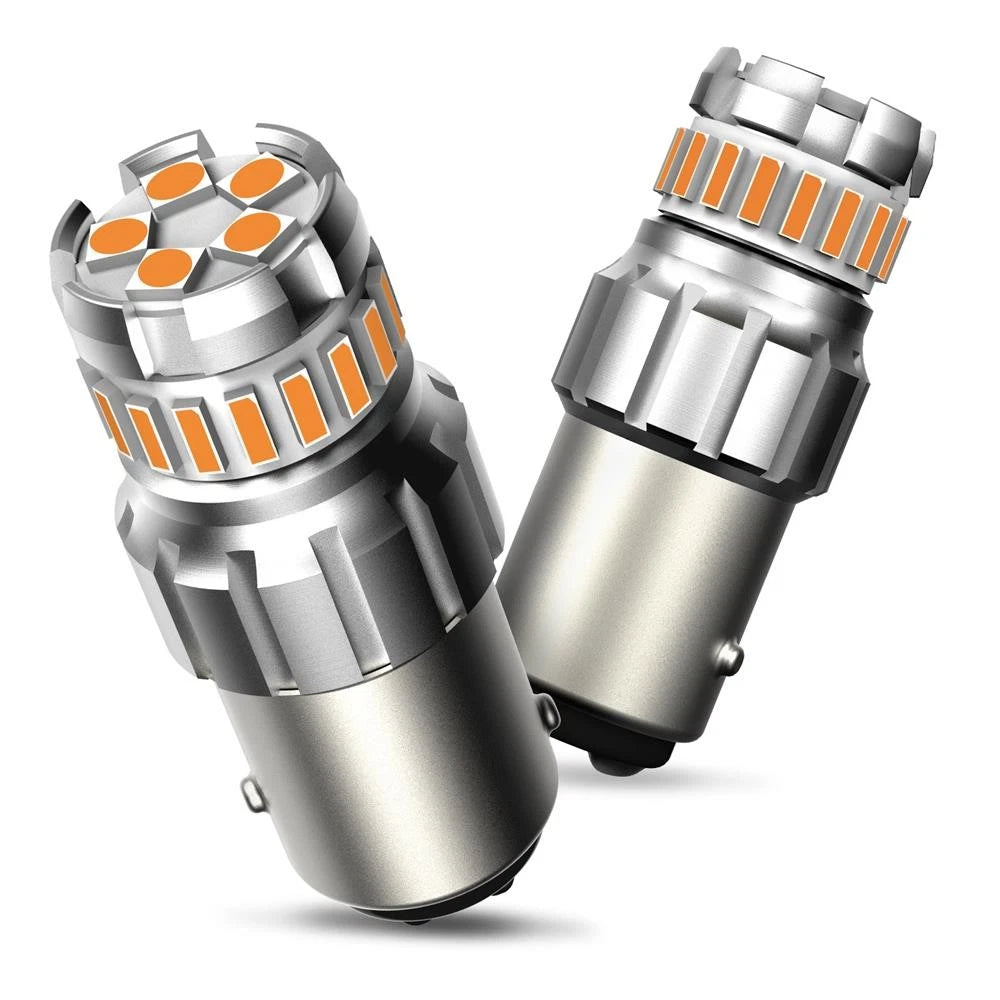 2-10x AUXITO 1157 BAY15D 2357 Amber LED Turn Signal Light Bulbs Super Bright USA AUXITO