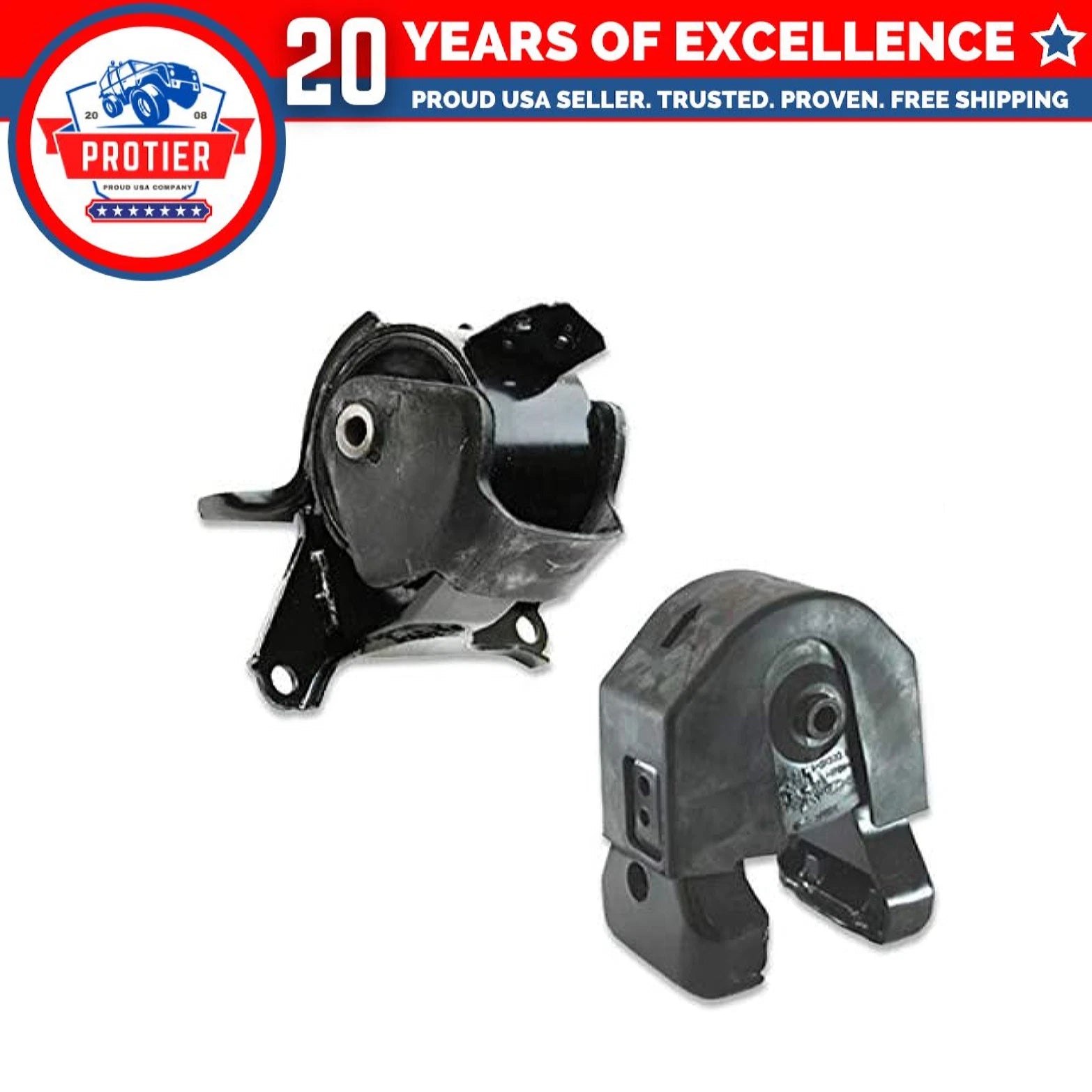 Fits 2009-2010 Hyundai Sonata 2.4L AUTO Rear Motor & Trans Mount Set 2pcs : 6B93BC-57