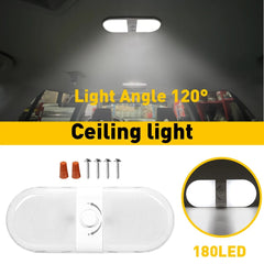 3 Camper Color Dimmable 12-24V RV Ceiling Double Dome Light Camper Trailer Boat 6B93BC-57