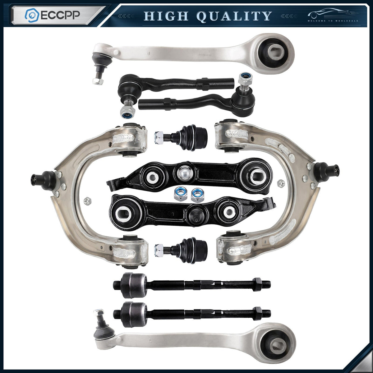 Front Control Arm w/ Ball Joint Tie Rod End Link For 2006 Mercedes-Benz CLS500 6B93BC-57