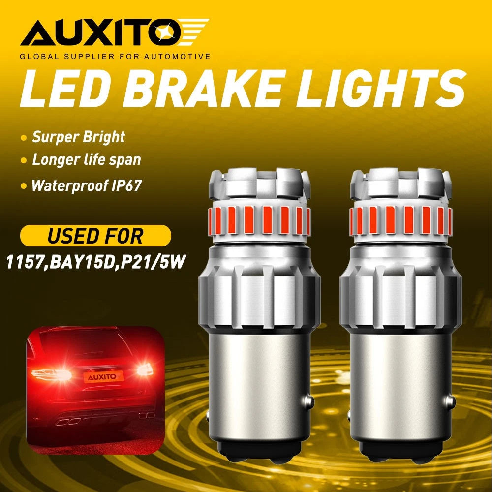 AUXITO LED Brake Tail Signal Light Bulbs 1157 BAY15D Pure Red Super Bright USA AUXITO