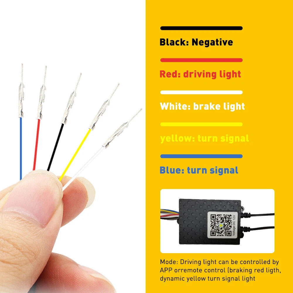 15.5" RGBW DOUBLE ROW Remote LED + Bluetooth APP Wheel Multi-function Rim Lights 6B93BC-57
