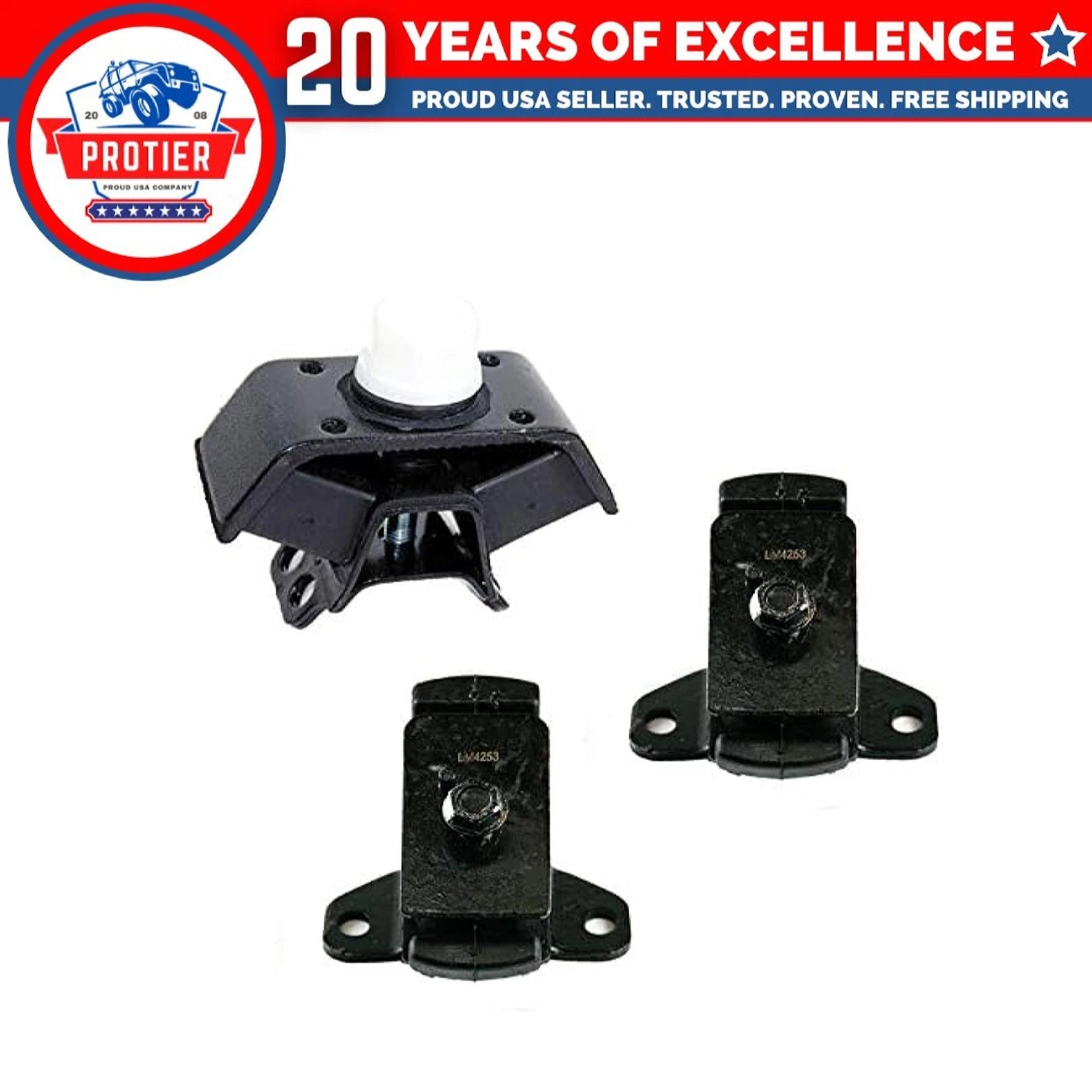 Fits 2000-2004 Toyota Tundra 4.7L RWD Engine Motor & Trans Mount Set : A4253, 6B93BC-57
