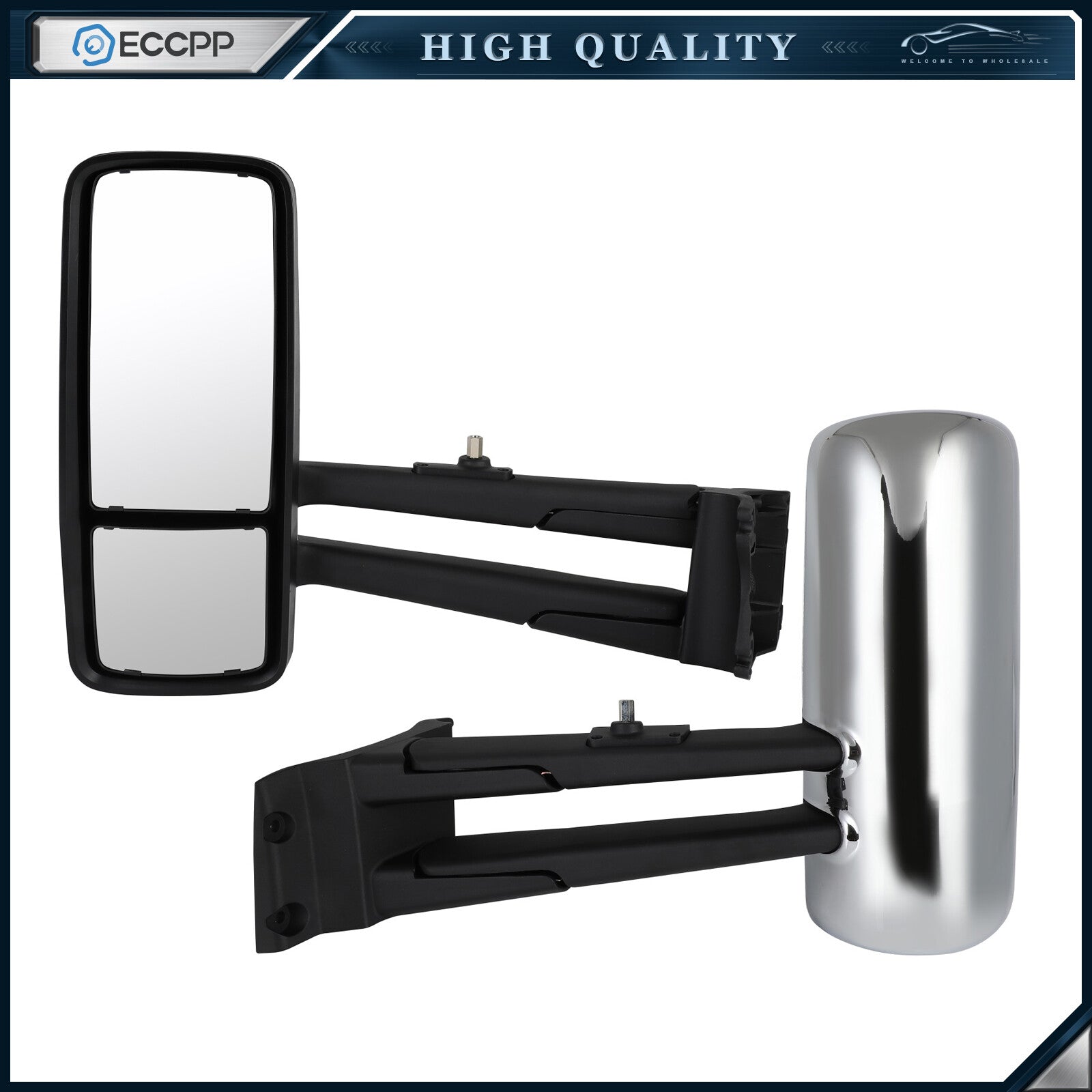 For 2012-2020 Peterbilt 579 Truck Door Mirrors Complete Pair Left Right Chrome 6B93BC-57