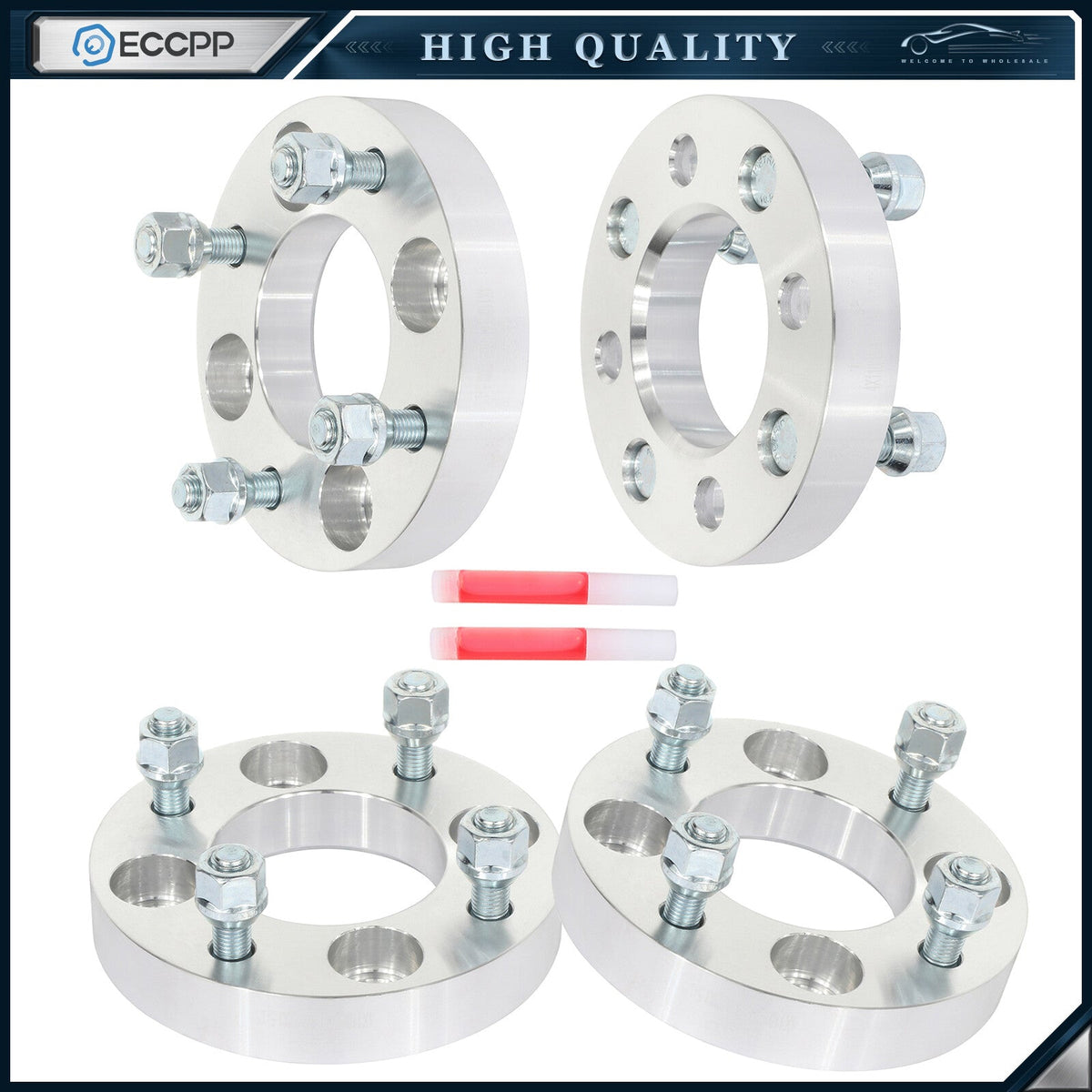 4 Pcs 1" Wheel Adapters 12x1.5 For Honda Suzuki 4/110 to Arctic Cat 4/115 Wheels 6B93BC-57