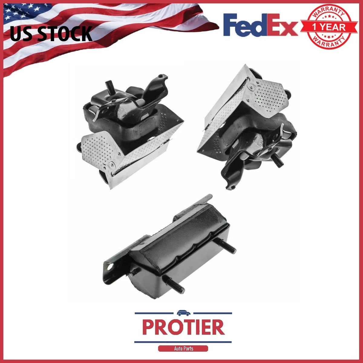Engine Motor Transmission Mount Kit Set 3pc for Silverado Sierra Tahoe Yukon 4WD 6B93BC-57