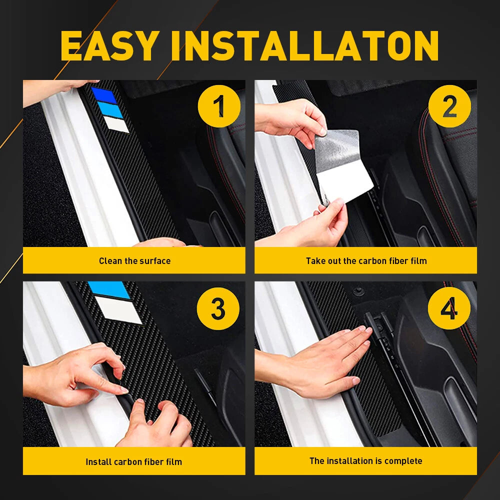 For Toyota Car Door Plate Scuff Sill Cover Anti Scratch Decal Sticker Protector 6B93BC-57