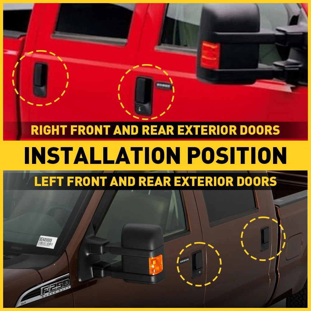 4X Door Handles Exterior Kit for 1999-2016 Ford F-250 Super Duty Crew Cab EOA 6B93BC-57