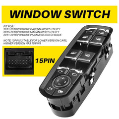 For 2011-2018 Porsche Panamera Cayenne 7PP959858AEDML Driver Left Window Switch 6B93BC-57