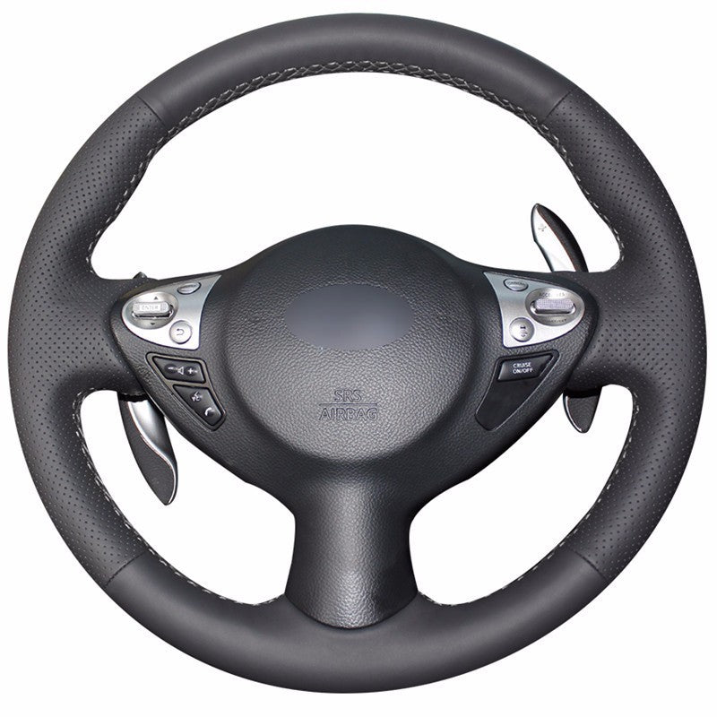 Top Leather Steering Wheel Hand-stitch on Wrap Cover For Infiniti FX35 FX37 FX50