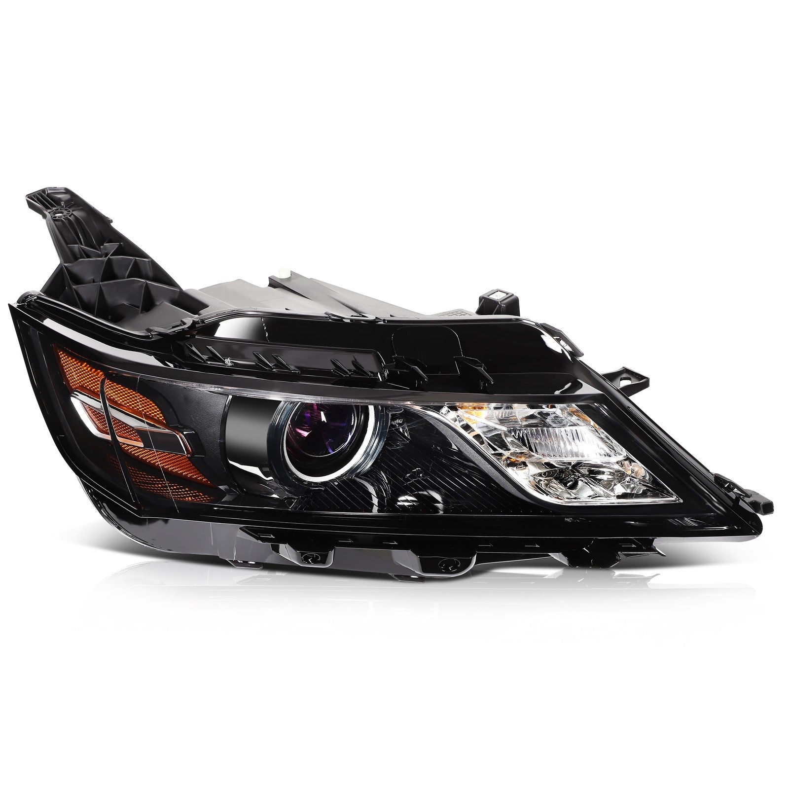 Pair Kit Halogen Headlights Assembly For 2014-2020 Chevrolet Impala Black Amber 6B93BC-57