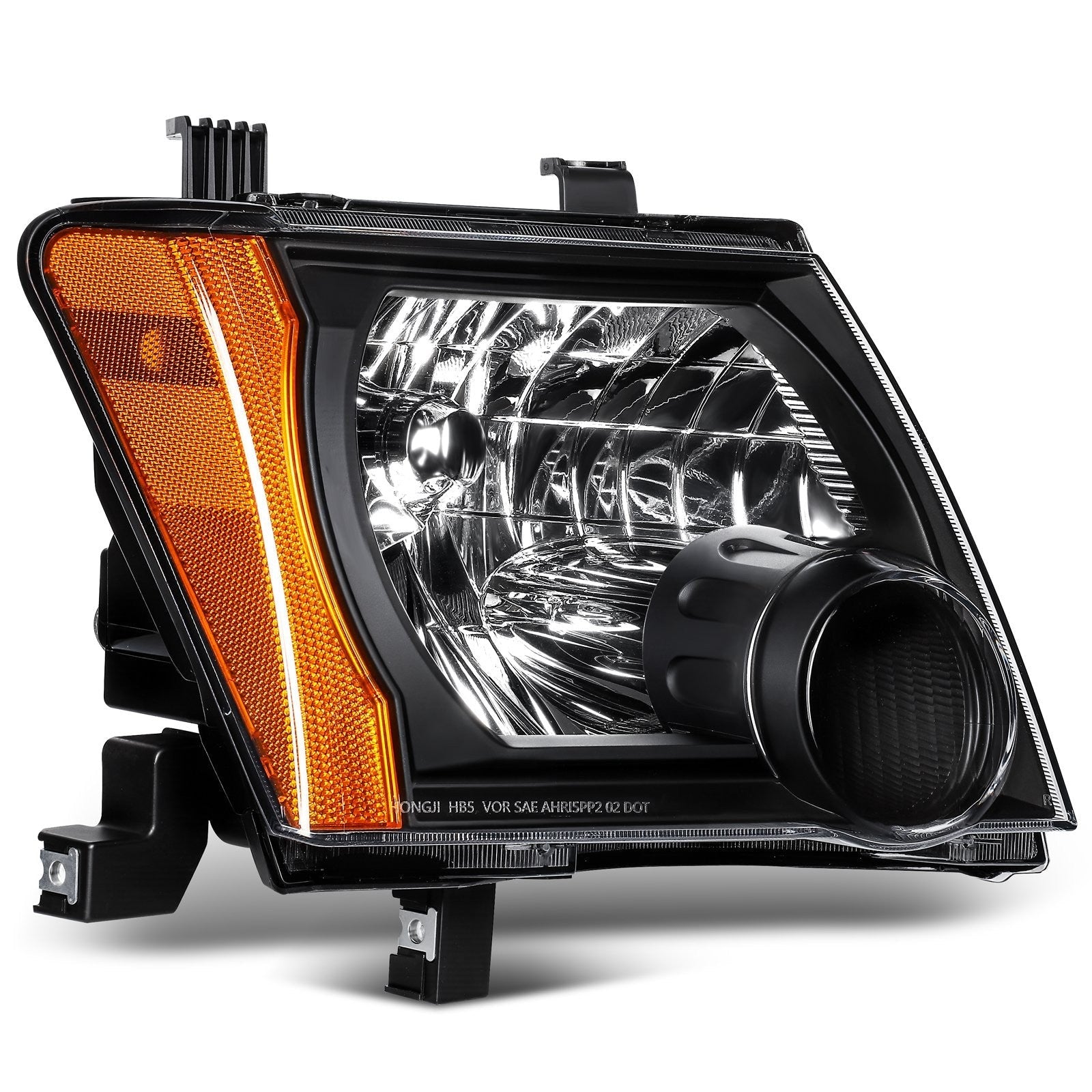 Pair Headlights Assembly For 2005-2010 Nissan For Xterra 2.5L 4.0L Black Amber 6B93BC-57