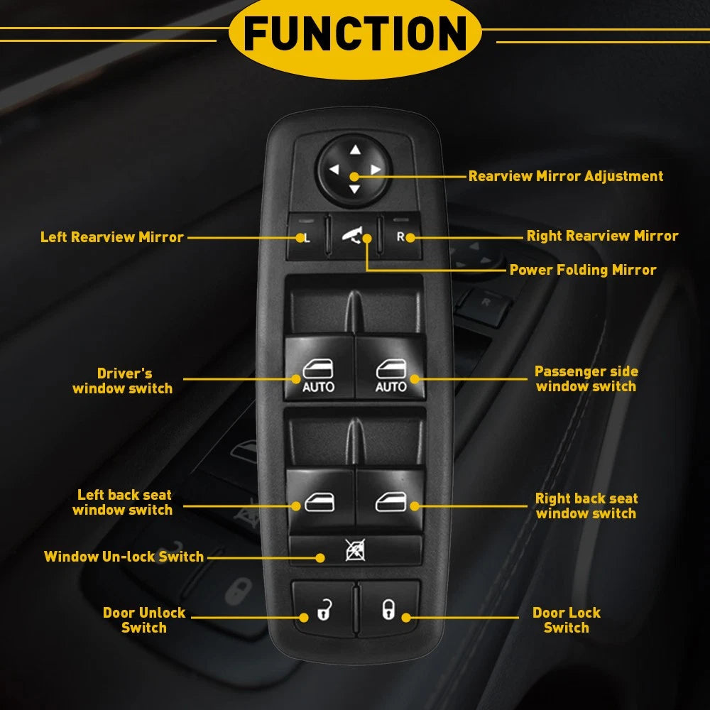 Power Window Switch For 2014-2017 Jeep Cherokee 2.4L 3.2L Front Driver Side EOA 6B93BC-57